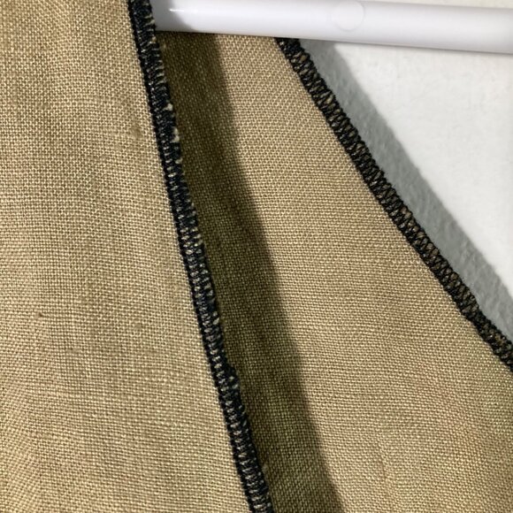 Womens Cynthia Ashby‎ Linen Lagenlook Midi Dress Jumper Brown S Linen Pockets - Picture 7 of 11